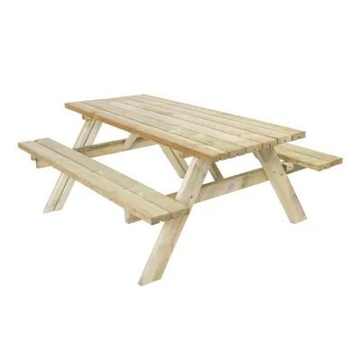 Produktbild von AXI Julie Picknicktisch aus Holz in Naturfarben für 6 Personen | Picknick Tisch / Picnic Table / Picknickbank für Erwachsene | Set für den Garten |