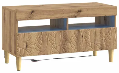 Productafbeelding van vidaXL LED-TV-kast Artisan, eikenhoutfineer op houtvezelplaat