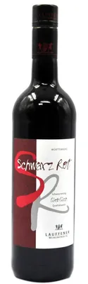 A bottle of red wine against a white background.