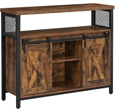 Immagine prodotto di Credenza Industriale Rustica con Ante Scorrevoli in Legno e Metallo
