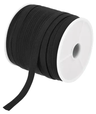 Schrägband 6 mm x 25 m, Doppelfalz, Grau/Schwarz, 100% Baumwolle