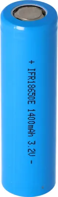 Zdjęcie produktu dla 3,2 V bateria słoneczna litowa 18650 IFR LiFePo4 z płaską górą bez głowicy, niezabezpieczona 64,5x18 mm, 1100 mAh - 1400 mAh