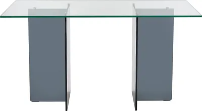 Produktbild von Schreibtisch - Gehärtetes Glas - Klar und Anthrazit - BYLENA