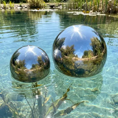 Immagine prodotto di Set da 5 palline decorative galleggianti in acciaio inossidabile IVES, Ø 5 cm