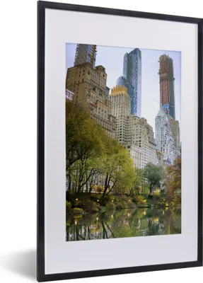 Produktbild von MuchoWow® Gerahmtes Poster Central Park - New York - Architektur 40x60 cm - Poster mit Schwarzem Bilderrahmen Wandposter Rahmen Foto Bilder - Poster in Rahmen