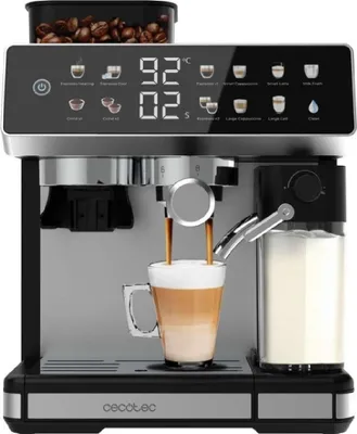 Cecotec Espressomaschine Barista Power Espresso 20 Barista Grind & Latte. 1350W, 20 bar, Kegelmahlwerk, 2.6L Wassertank