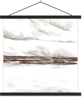 Produktbild von MuchoWow® Textilposter Strand - Meer - Himmel 60x60 cm mit schwarzem Rahmen - Posteraufhänger