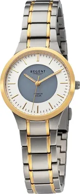 Produktbild von Regent Metall Damen Uhr Armbanduhr Quarz silber gold Metallarmband D2URBA713