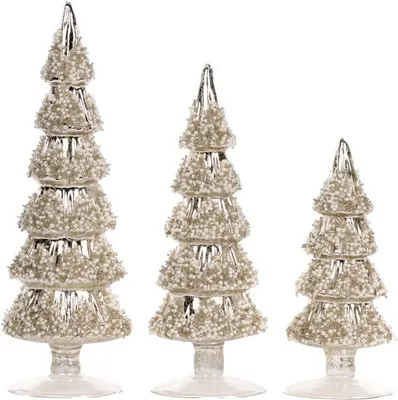 Produktbild von Goodwill Weihnachtsbaumglas Champagner-Silber H 31 cm Vorteilsangebot 3er-Set