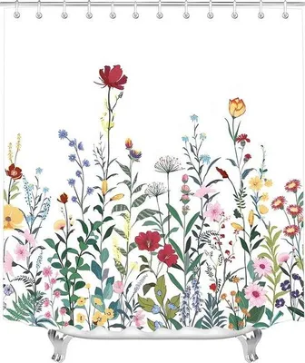 Obrázek produktu pro Sprchový závěs 180 x 200 cm, květinový vzor, polyester, voděodolný