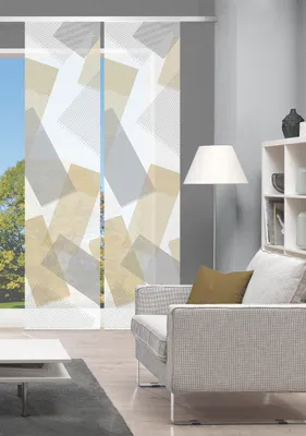 Produktbild von NAYAH Schiebegardine, halbtransparente Bambus-Optik, 260x60 cm, Graphikmotiv