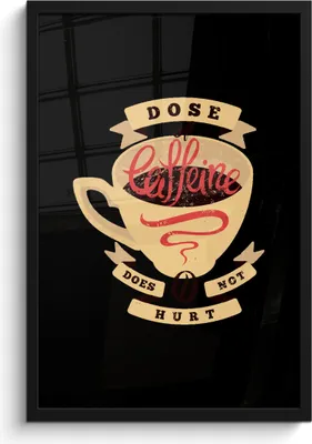 Produktbild von MuchoWow® MuchoWow® Gerahmtes Poster Kaffee - Sprichwörter - Vintage - Zitate - Eine Dosis Koffein tut nicht weh 40x60 cm - Poster mit zchwarzem Bilderrahmen - Papierdruck - Wandbilder