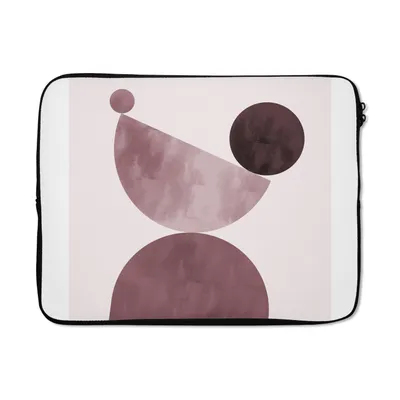 Produktbild von MuchoWow® Laptop Hülle 17 Zoll Laptoptasche Formen - Abstrakt - Pastell - Rosa - Zipper - Schutzabdeckung