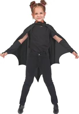 Produktbild von Vampir Fledermaus Umhang für Kinder schwarz - Einheitsgröße