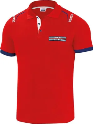 Produktbild von Verkauf Sparco Martini Racing Poloshirt - 100% Baumwolle - Größe L - Rot Farbe