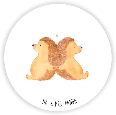 Produktbild von Mr. & Mrs. Panda magnet Igel händchenhaltend - Weiß - Geschenk, Hochzeit, Lieblingsmensch, Freundin, Verliebt, Hand in Hand, für kühlschrank, pinnwand, magnettafel