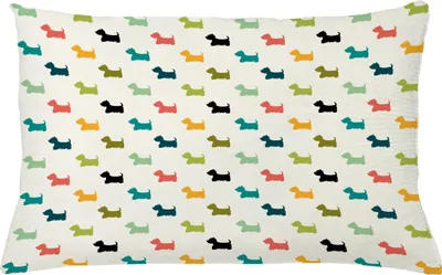 Produktbild von ABAKUHAUS Hundeliebhaber Kissenbezug, Buntes schottisches Terrier-Schattenbild-Tupfen-Hintergrund-reinrassiges Tiermuster, 65 x 40 cm, Mehrfarbig