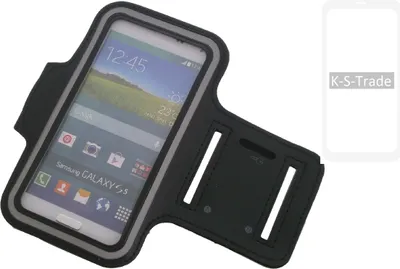 Produktbild von Kompatibel mit Huawei Mate 20 Pro Neopren Jogging Armband Sportarmband Oberarmband schwarz kompatibel mit Huawei Mate 20 Pro mit Reflektor Streifen.
