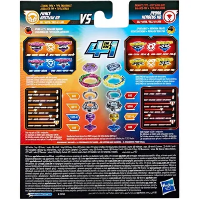 Obrázek produktu pro Beyblade Burst Quadstrike Fierce Bazilisk B8 a Kerbeus K8 Twin Pack - Hasbro F6812ES0 - (Hračky / Ostatní hračky)