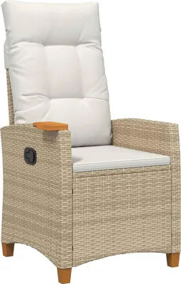 Zdjęcie produktu dla vidaXL Leżak z podnóżkiem 62 x 64 x 112 cm Polirattan