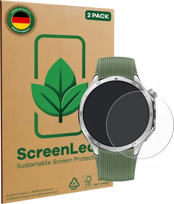 Produktbild von 2x ScreenLeaf Schutzfolie für OnePlus Watch 3 nachhaltiger Displayschutz Display Schutz Folie Klar Transparent