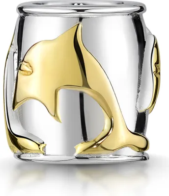 Produktbild von MATERIA by Matthias Wagner Bead Anhänger Delfine / Delphine 925 Silber für Armband Kette 268
