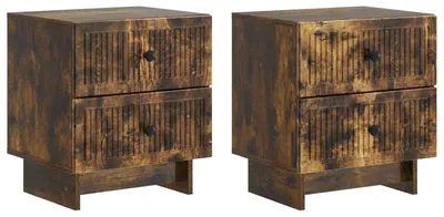 Immagine prodotto di vidaXL, comodini, 2 pezzi, legno di quercia affumicato, 43 x 34,5 x 47,5 cm