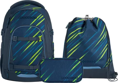 Produktbild von Coocazoo, Schulrucksack-Set MATE Fast Lime 3-teilig