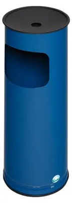 Produktbild von Klassischer runder Kombiascher | HxBxT 61x25x25cm | Verzinkter Stahl | Blau