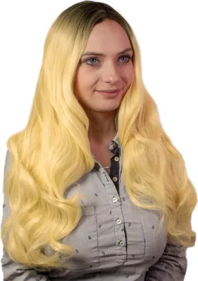 Obrázek produktu pro hair2heart Paruka Dlouhé kudrnaté syntetické vlasy Dámská paruka - Zlatá blond 70cm 190g