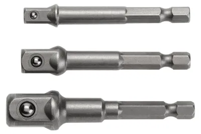 Obrázok produktu pre Adaptér na vŕtacie skľučovadlo Högert pre nástrčné hlavice, 1/4", 3/8", 1/2", 3 ks.