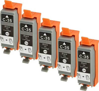 Produktbild von vhbw Tintenpatrone Schwarz kompatibel mit Canon Pixma IP110, IP100P, ip100, IP100v Drucker (kompatibel, 5er-Pack, 10ml)
