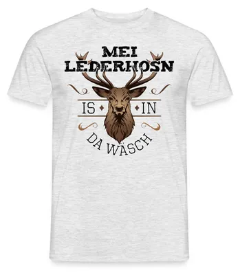 Produktbild von Spreadshirt Ersatz Lederhose Okotberfest | Meine Lederhosen Sind In Der Wäsche Männer T-Shirt, XL, Grau meliert