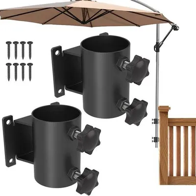 Produktbild von Paraplu-Halter aus Edelstahl für Terrasse und Balkon - Für Stangen 1,5-2 Zoll