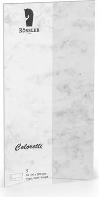 Produktbild von Rössler Papier 220702514 Coloretti Briefumschläge - DL, 5 Stück, grau marmora