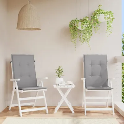 Obrázek produktu pro Maison Exclusive – polštáře na zahradní židle s vysokým opěradlem, 2 ks, šedé, 120 x 50 x 3 cm, látka