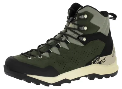 Produktbild von Lowa Explorer GTX Mid wasserdichte und komfortable Herren Wanderschuhe mit griffiger Vibramsohle und Goretex Dunkelgrün/Panna EU 41