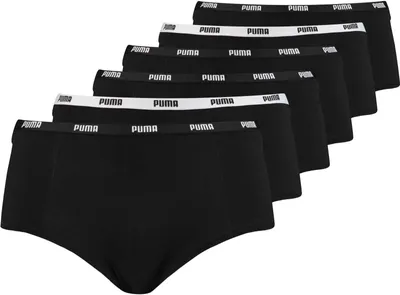 Produktbild von PUMA Damen Mini Shorts, 6er Pack - Soft Baumwolle Stretch, ECOM Schwarz L