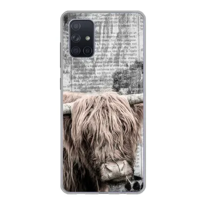 Produktbild von MuchoWow® Handyhülle Schutzhülle Hülle für Samsung Galaxy A51 Schottischer Hochländer - Vintage - Text Silikon Softcase Handy Hülle - Schutzabdeckung