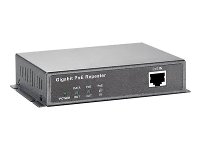 Produktbild von LevelOne Gigabit PoE Repeater, Kaskadier, Netzwerk-Repeater, 100 m, 1000 Mbit/s, Voll, Halb, 10/100/1000Base-T(X), IEEE 802.3af, IEEE 802.3x