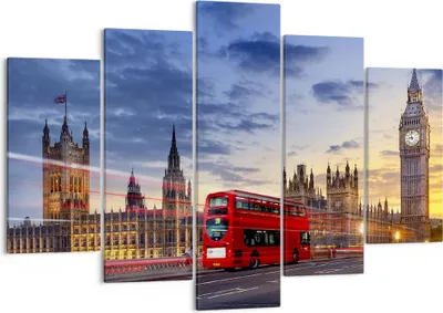 Produktbild von Bild auf Leinwand - Leinwandbild - London Bus - 150x100cm - Wand Bild - Wanddeko - Wandbilder - Leinwanddruck - Bilder - Kunstdruck - Wanddekoration - Leinwand bilder - Wandkunst - EA150x100-3592
