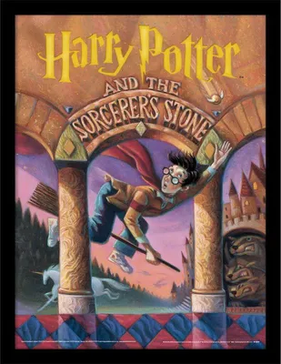 Obrázok produktu pre Harry Potter a Kameň mudrcov - zarámovaný plagát, obal knihy PM7973 (40 cm x 30 cm) (farebný)
