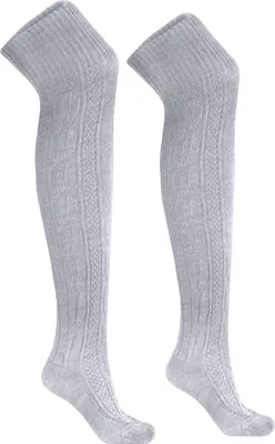 Produktbild von Lange Trachtensocken trachtenstrümpfe overknee Strümpfe 70cm, Größe:38-40, Farbe:Weiss