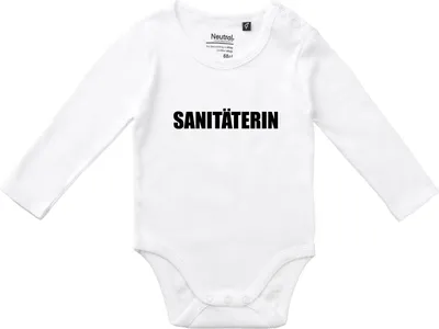 Produktbild von Huuraa Baby Body Sanitäterin Schriftzug 68 White  Baumwolle Fairtrade Langarmbody Geschenkidee