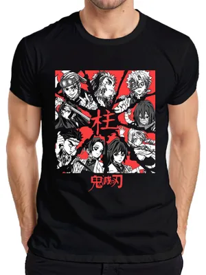 Zdjęcie produktu dla Koszulka męska Demon Slayer Kimetsu no Yaiba Hashira Anime Gift Vintage, Czarny, XXL