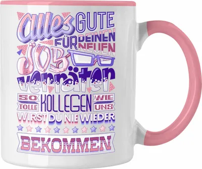Produktbild von Trendation - Jobwechsel Tasse Geschenk Kollege Kollegin Neuer Job Abschied Spruch Verräter Abschiedsgeschenk (Rosa)