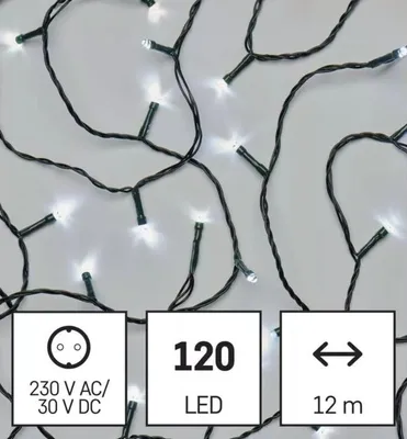 Produktbild von Emos D4AC08, Girlande, Polyvinylchlorid (PVC), Grün, Weiß, IP44, 3,6 W
