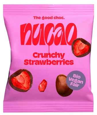 Immagine prodotto di nucao, fragole croccanti al cioccolato, biologiche, 50g
