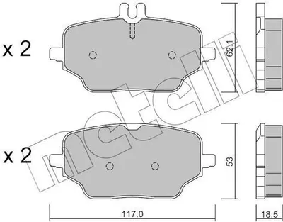 Produktbild von METELLI Bremsbeläge Satz Hinten Bremsklötze passend für MERCEDES-BENZ GLE (W167) 22-1273-0