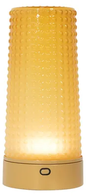 Immagine prodotto di Zafferano Soffio - Lampada da Tavolo LED Ricaricabile IP65, Touch Dimmer, Senza Fili, 10h Autonomia - Oro Opaco e Vetro Soffiato Ambra